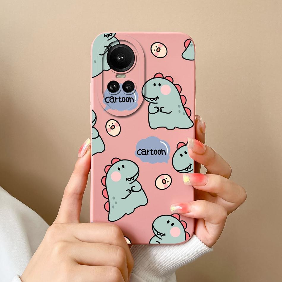 Чехол для Oppo Reno 10 Pro 5G Милый Дизайн Мягкий Гладкий Жидкий Силикон Улучшенная Полная Защита Чехол Для Oppo Reno10Pro Capa Coque
