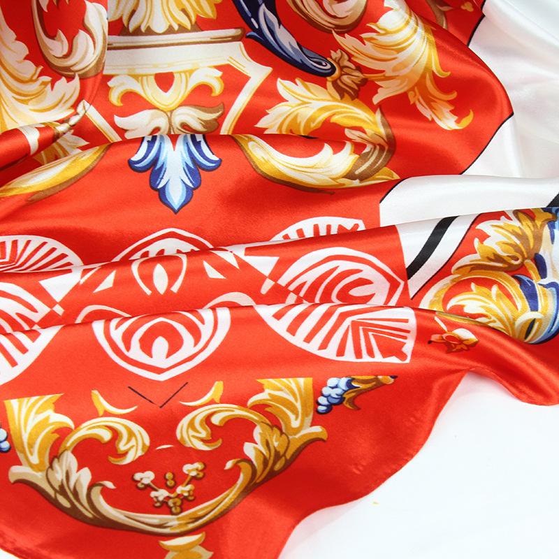 Высококачественные роскошные шелковые шарфы, повязка на голову, шарфы, шейный шарф для женщин, шелковый шарф с цепочкой, женская декоративная шаль