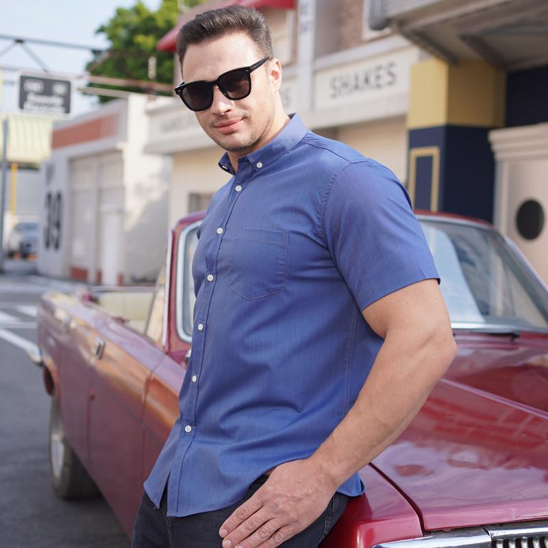 Summer Men 'S Short -Sleeved Shirt Loose Casual Shirt