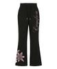 ESCAPEFROM Flower Lettering Print Bootcut Sweatpants Black