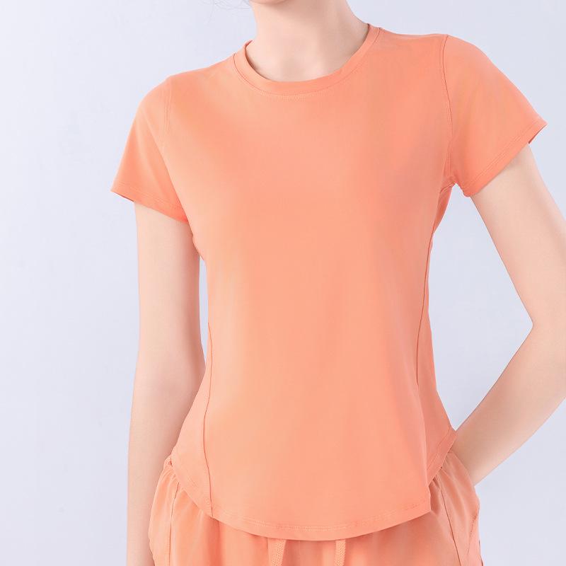 Женский летний быстросохнущий спортивный комплект из сетки: Дышащий топ с коротким рукавом свободного кроя для бега, тренировок и йоги