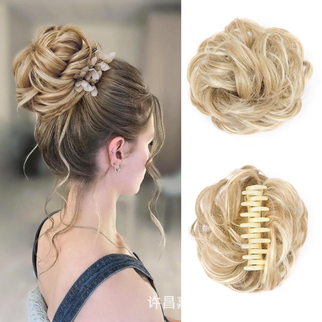 Ленивый пучок для волос | Большая пушистая резинка-краб