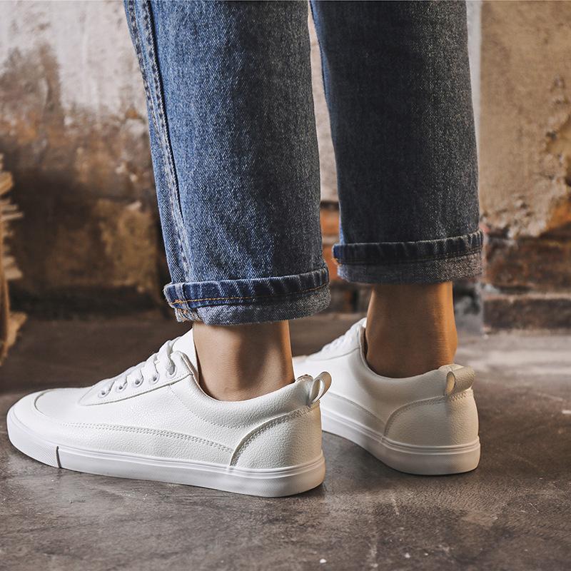 Мужские туфли из вулканизированной кожи на шнуровке, повседневные туфли из искусственной кожи, белые кроссовки, низкие мужские туфли на плоской подошве, сноуборд-туфли Zapatos De Hombre