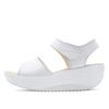 Summer Fashion Women Sandals Flat Platform White Leather Comfort Casual Shoes Lady Sandals Woman