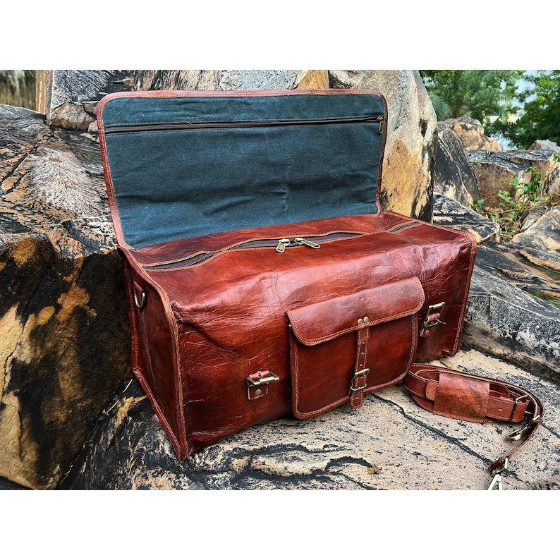 Leather Duffel Bag For Men, Leather Travel Bag, Duffle Bag for Men, Handmade Leather Weekender Bag, Handmade Leather Duffle