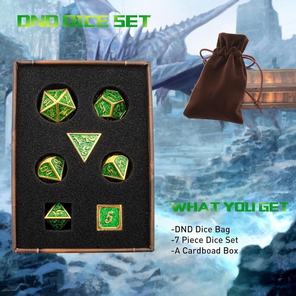 Набор кубиков DND, кубики Dungeons and Dragons с металлическими кубиками D20 Набор для D и D кубиков или ролевых игр MTG Настольные настольные игры, Shadowrun Pathfinder