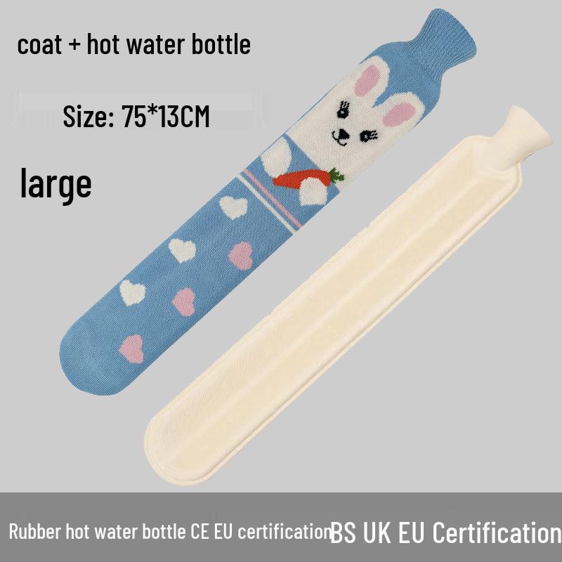 Explosion-Proof Hot Water Bottle: Rubber Design for Stomach and Feet, Long-Lasting Warmth