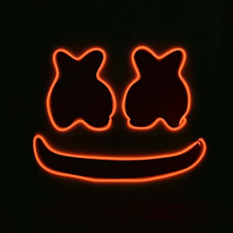 Модная светящаяся светодиодная маска, аксессуары для костюмов диджея, светящиеся принадлежности, неоновый свет, маска зефирки для музыкального фестиваля, ночного клуба, танцев