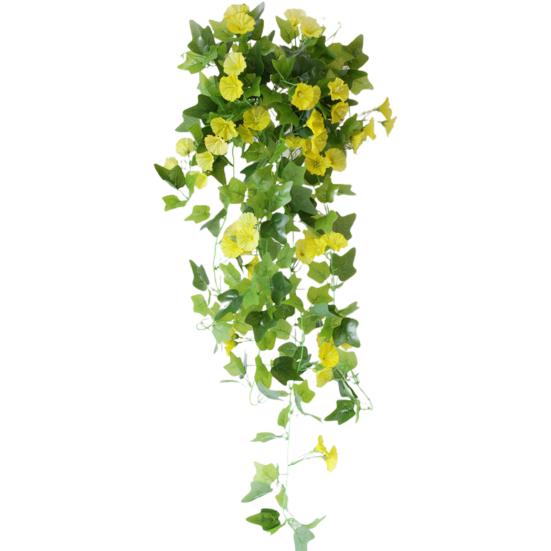 Fake Plant Flower Realistic Vivid Waterproof Hanging Artificial Silk Morning Glory Imitation Flower for Home