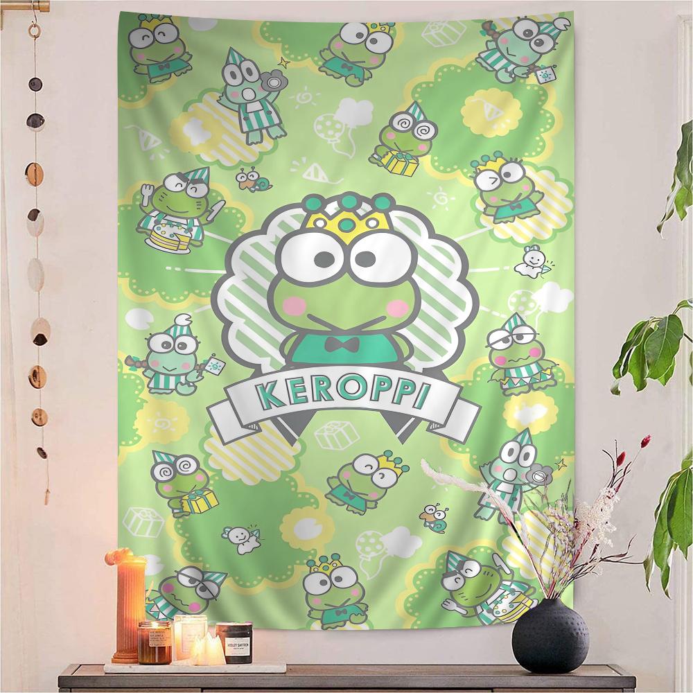 Cute Kero Kero Keroppi Cartoon Tapestry Bohemian Wall Tapestries Mandala Wall Hanging Sheets