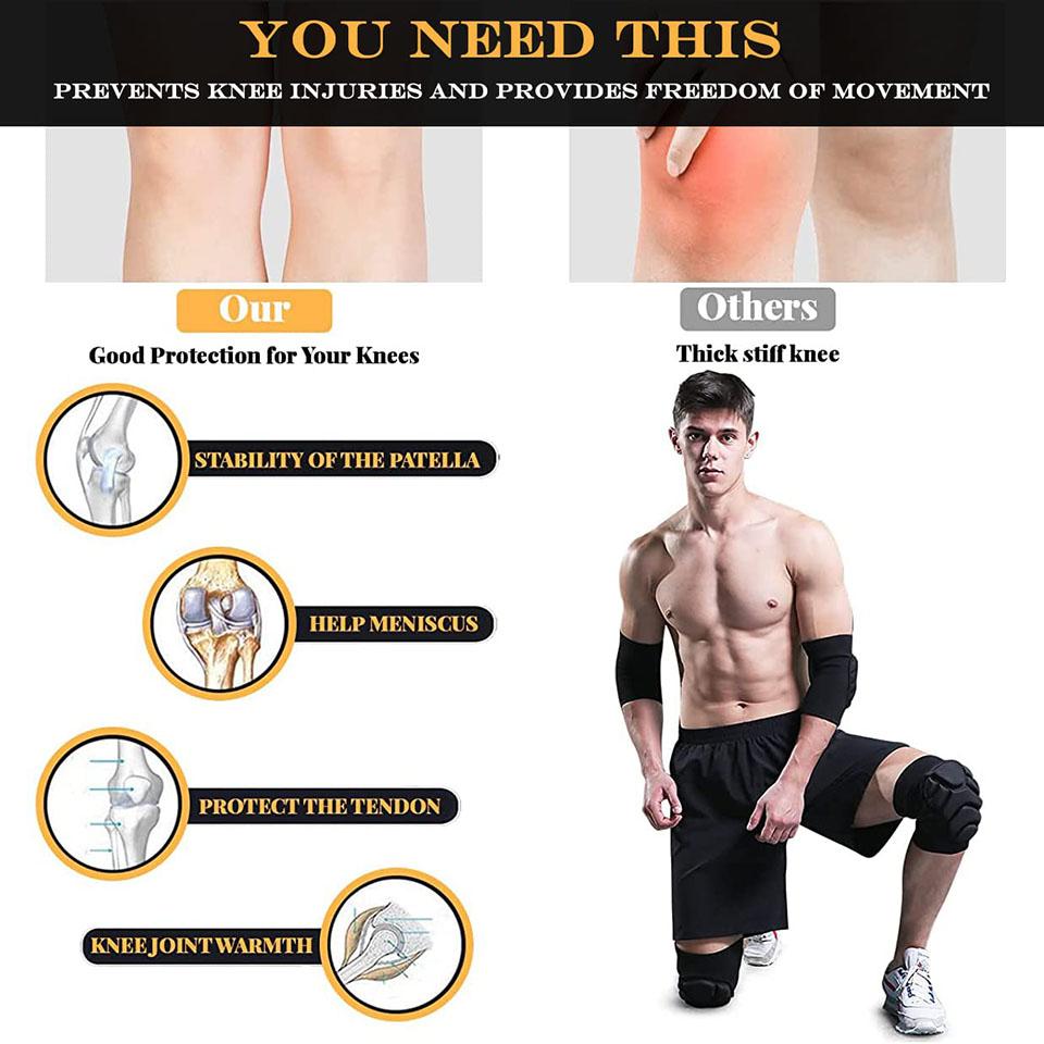 AOLIKES 1 пара наколенников, противоскользящие наколенники для защиты от ударов с толстой пеной ЭВА, для волейбола, футбола, танцев, наколенник