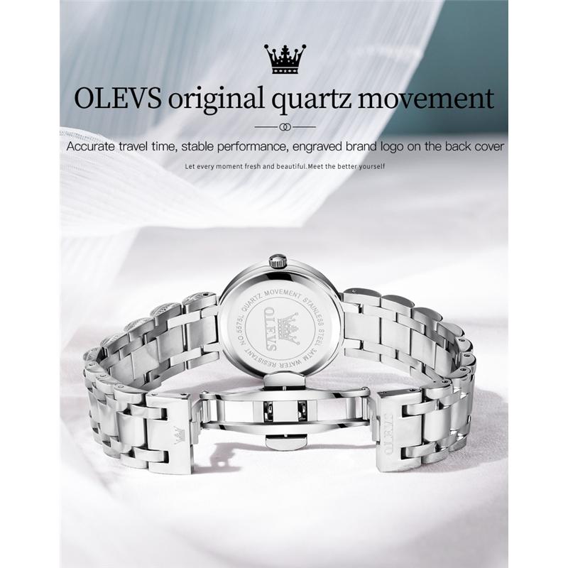 OLEVS 5575 Roman Set Diamond Британские часы Светящиеся женские часы в подарочной упаковке