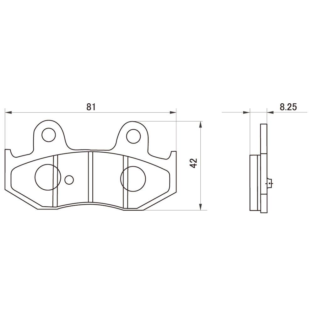 Тормозная колодка мотоцикла Daytona красная (Полуметаллическая накладка) Скайвейв 400 (01-06) Скайвейв 250/СС (01-06) Спейси 125 (07) и т.д. 79835 Серийный номер: 51