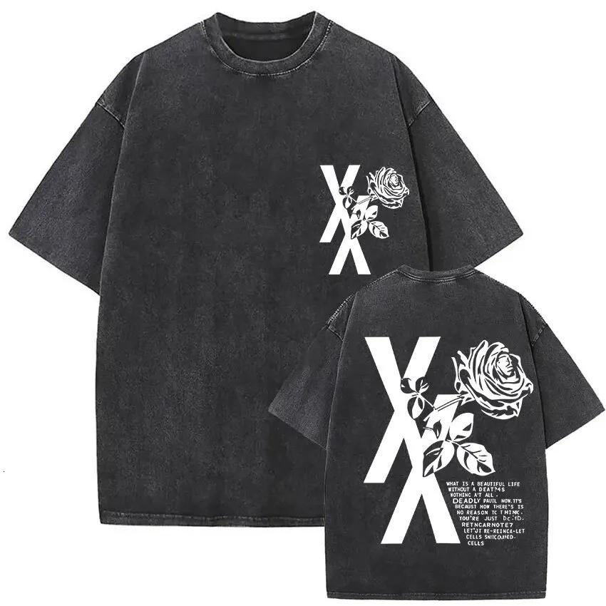 Short Sleeved Round Neck Y k Tshirt Clothing New in Top Tees s T Shirt Camisetas Vintage Washed Mgk Lost Tour Print