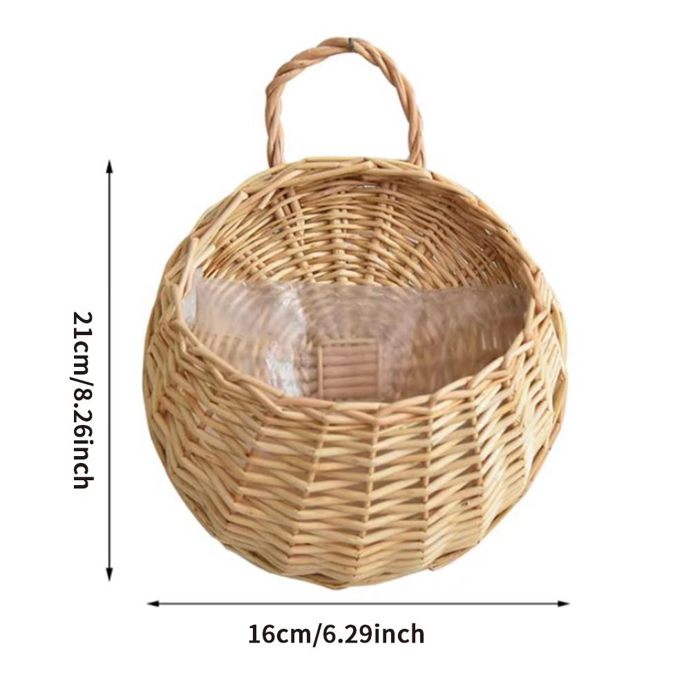 4-цветная настенная корзина из ротанга, плетеный цветочный горшок ручной работы, подвесная плетеная ваза, корзины для сада, балкона, украшения для дома в загородном стиле