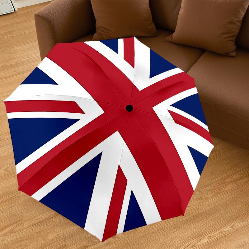 1 шт. Автоматический складной зонт Union Jack с защитой от ветра, прочным куполом на 8 спицах, прочными спицами, модным дизайном 1191A