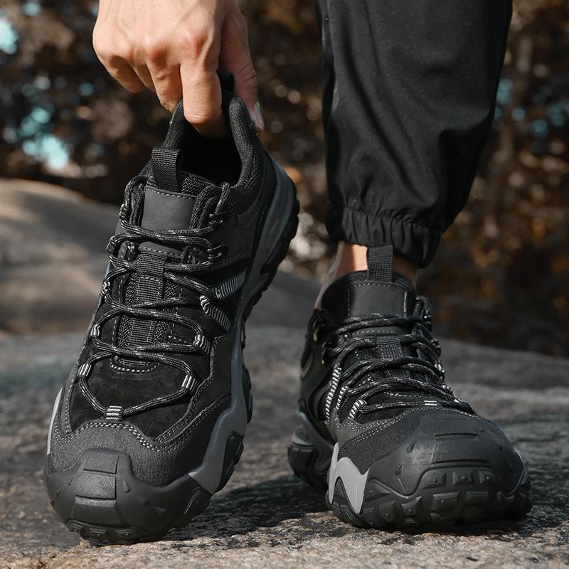 Fashion Lace-Up Genuine Leather Sneakers Fashion Non-slip Walk Footwear Luxury Brand Male Treking Footwear New Outdoor Men Hiking Shoes