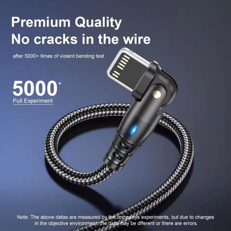 Вращающийся USB-кабель для быстрой зарядки для Apple iPhone 14 13 12 11 Pro Max X XR XS 7 8 6 телефонный шнур для передачи данных аксессуары для зарядного устройства
