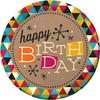 Paper Round Happy Birthday Plate (Pack of 8)