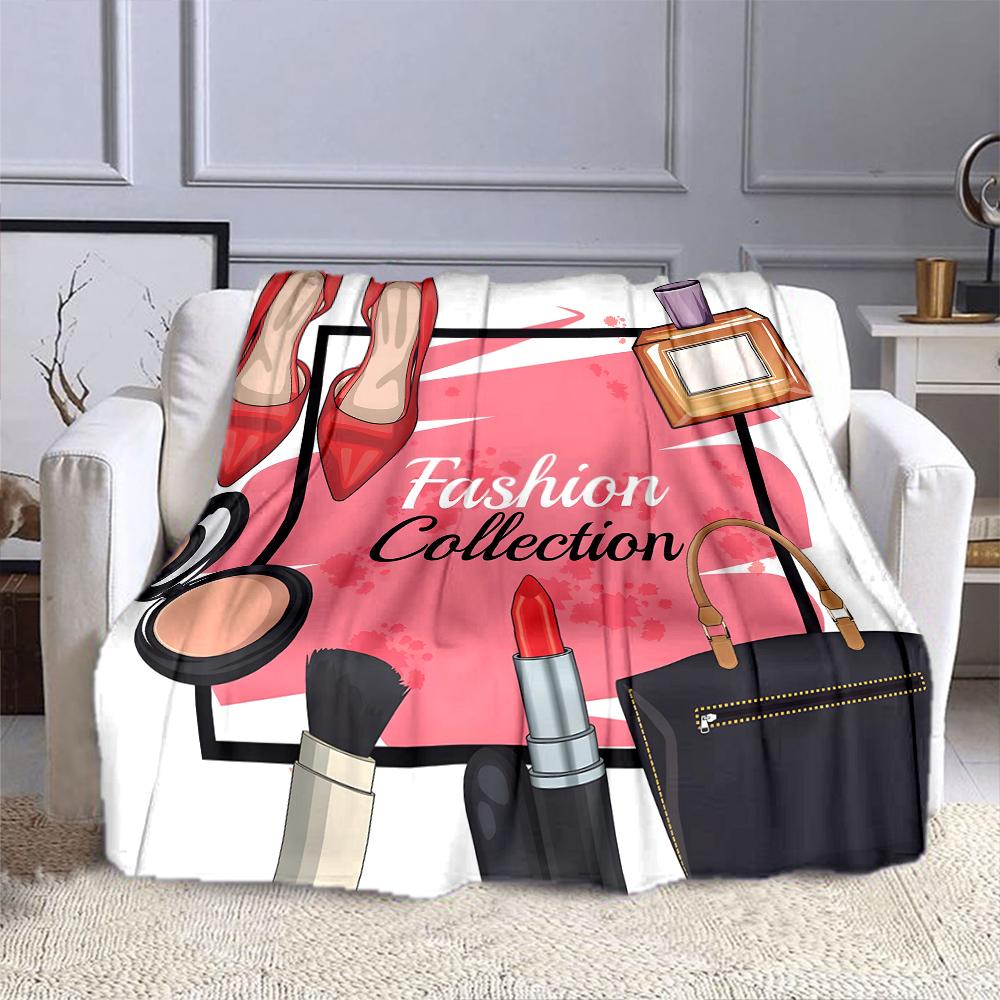 Fashion Collection Illustration Design Patterned flannel blanket perfect for the bedroom living room, sofa, or a little nap