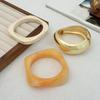 Ingemark 3 Styles Hip Hop Irregular Stacking Resin Thick Bangles for Women New Trend Charm Wide Arm Bracelet Couple Jewelry Gift