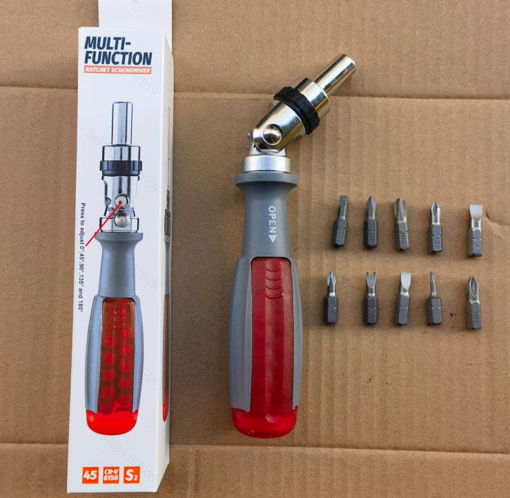 10-in-1 Multifunctional Ratchet Screwdriver Set: Phillips, Torx, Multi-angle, and Odd-shaped Bits with Sewing Machine Screwdriver