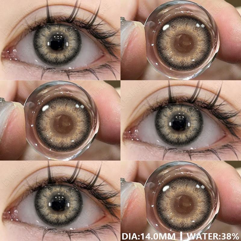 1 пара цветных контактных линз для глаз, модные голубые линзы для глаз, зеленые линзы, серые контактные линзы для глаз, годовые линзы для глаз