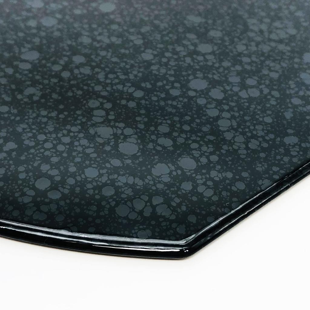 Maeju Lacquerware Half Moon Placemat, Large, Marble Black, 4Y-124