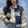 Women Y2K Baseball Jackets Loose Oversized Crop Bomber Coat Ladies Letter Print Sportswear Female Korean Windbreaker Jacket