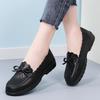 2025 Весна Осень Новые Женские Туфли Мокасины Танкетка Мягкая Подошва Удобные Большие Размеры Мамы Кожаные Туфли На Среднем Каблуке