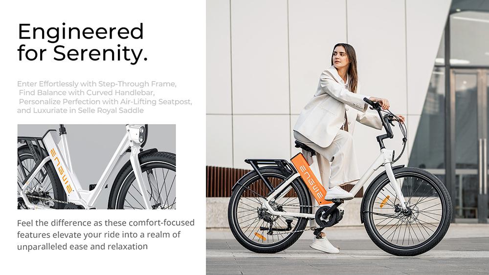 Городской электрический велосипед ENGWE P275 ST, бесщеточный двигатель со средним приводом и датчиком крутящего момента мощностью 250 Вт, аккумулятор 36 В, 19,2 Ач, максимальный запас хода 260 км