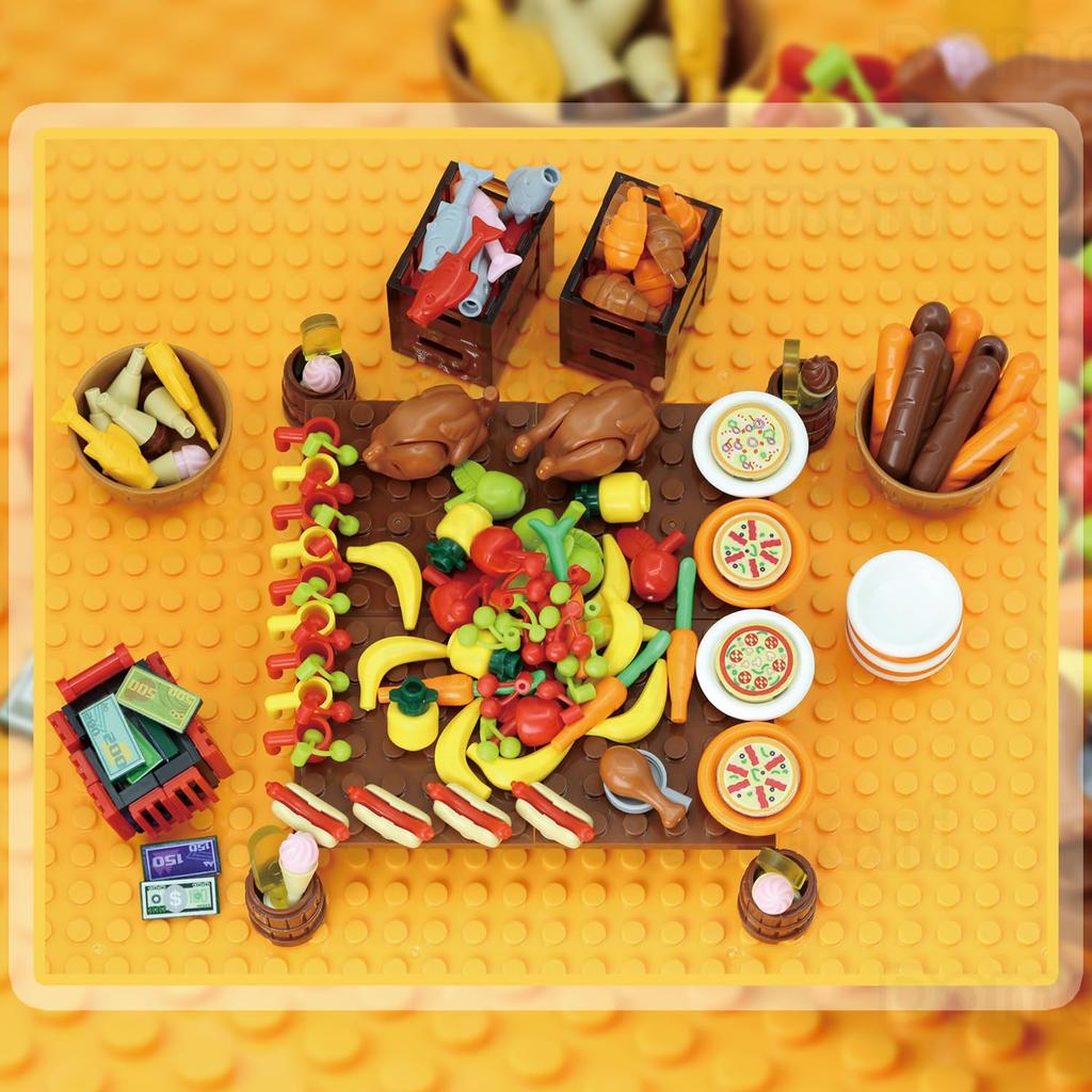 Набор строительных блоков Creative City Food, совместимый с основными брендами, идеально подходит для детских вечеринок и развивающих игрушек, пиццы,