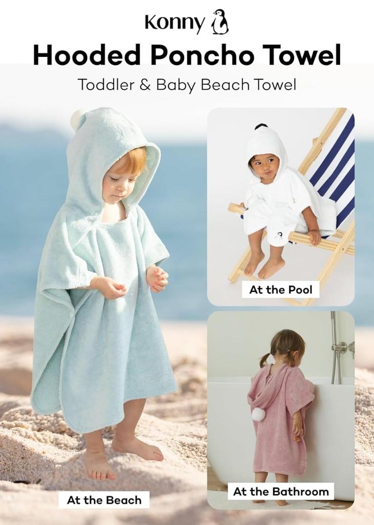 Konny Baby Hooded Towel Prevents Bathing from Getting Bath For Hooded Bath For Babies 0 To 3 Years Old (Konny) Oeko-Tex Certified, Cold, Soft,