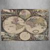 Винтажная карта мира, холст, художественный принт, картина, плакат, настенная картина для гостиной, дома, декоративный декор для спальни, без рамки
