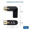 AA58 2PCS Audio Adapter Plug Adjustable Male to Female Right Angle XLR Adapter 3Pin Black (XLR 90 Degree Adapter)