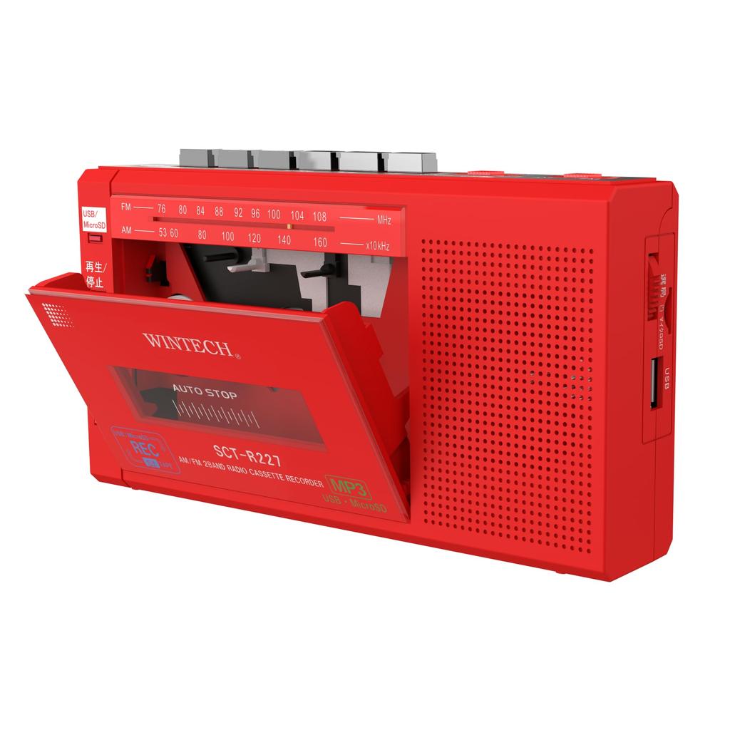 Совместимый с WINTECH монофонический кассетный радиоприемник с тюнером RZ Red, совместимый с аккумулятором, в комплект входит адаптер переменного тока, совместимый с широкополосным FM-диапазоном, кассетная лента