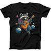 Raccoon Playing Guitar In Space Best Seller Funny Gift Black Tee T Shirt B317