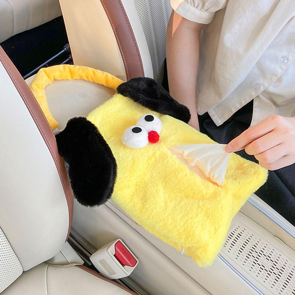 Animal Shape Hanging Armrest Box Creative Seat Back Tissue Hanging Bag Puppy Car Tissue Box Girls