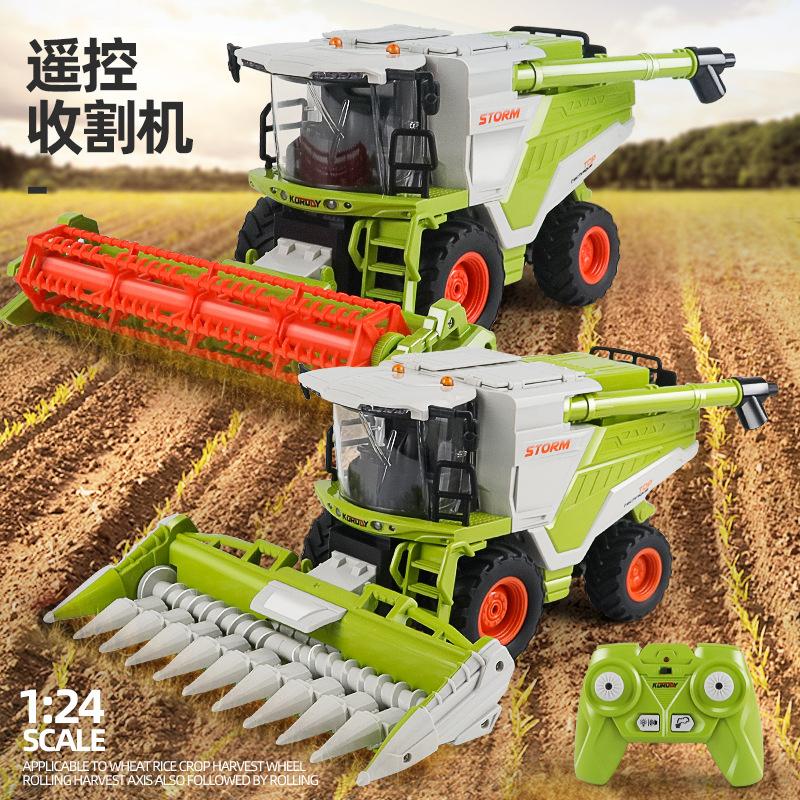 Дистанционное управление распылителем Сельскохозяйственный локомотив Уборочная машина Фермерский автомобиль Трактор Большая инженерная машина Освещение Звуковые эффекты Детские игрушки