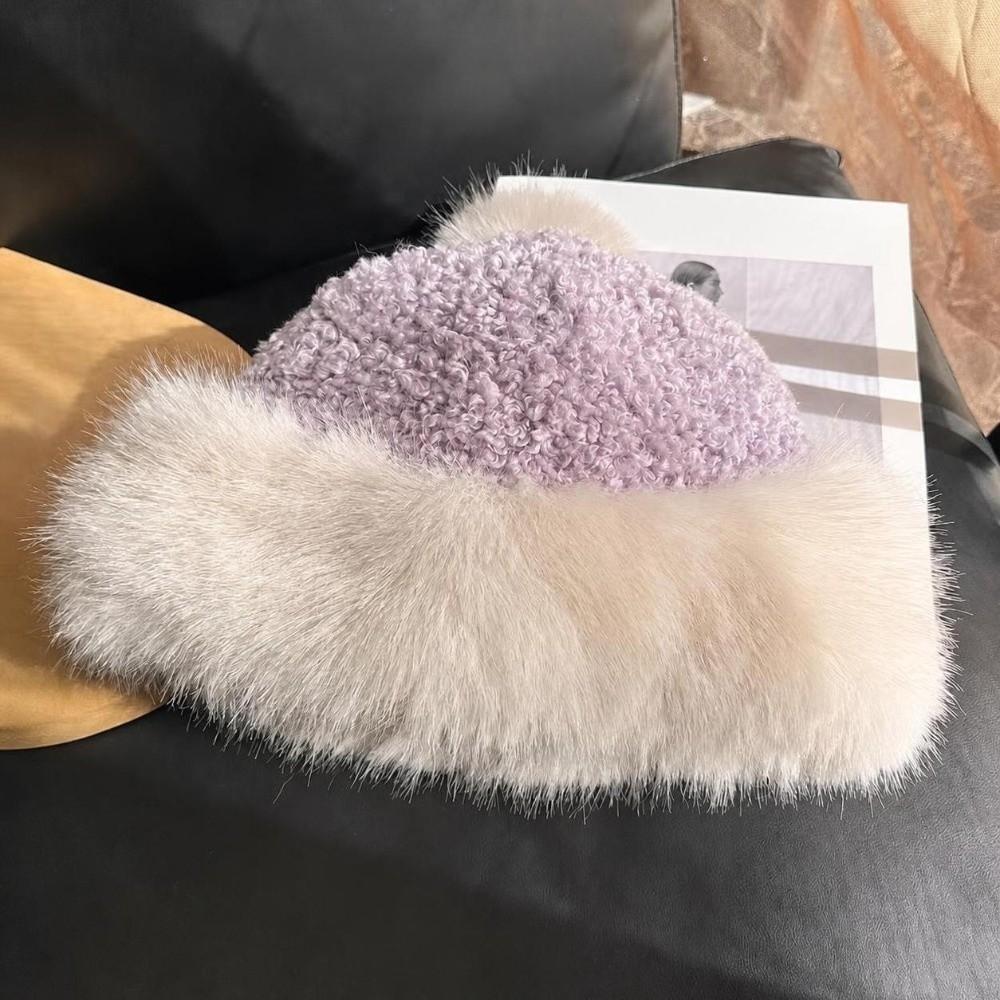 Faux Lambswool Plush Winter Hat Ear Covering Pom Pom Hat Gifts Mongolian Hat Cold Weather Wear
