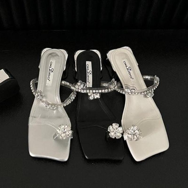 Весна-лето Модные новые женские босоножки из натуральной кожи с квадратным носком и тонким средним каблуком Простые повседневные туфли Женский шик