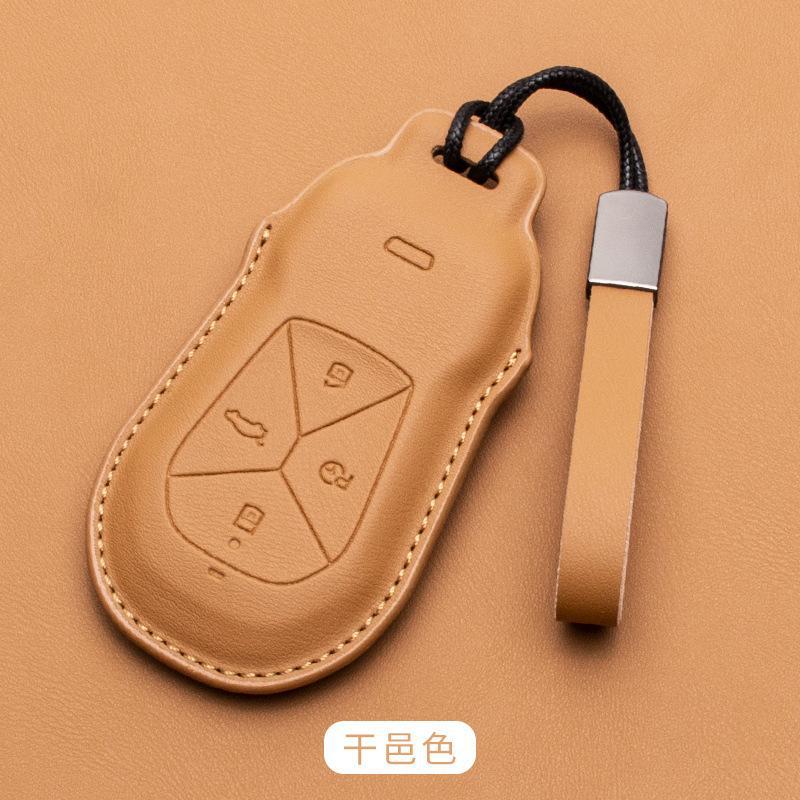 For Xpeng P7 P5 G6 G9 G3i Car Key Case Cover Shell Fob Protector Nappa Leather Protective Keychain Cover Interior Accessories