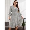 Autumn Fashion Elastic Waist Women Sexy & Club Print Plus Size A-line Ladies Dresses