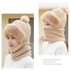 Женская зимняя шапка Yousheng со встроенным шарфом, защитой от холода спереди, толстый плюш, теплая, полная защита, для езды на велосипеде и путешествий в холодную погоду