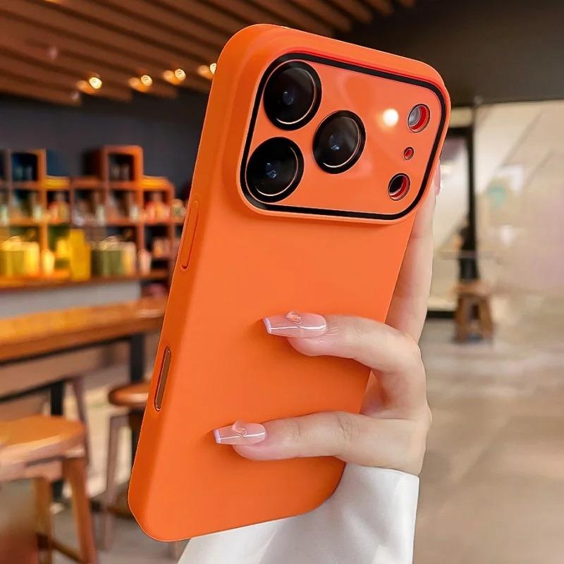 Роскошный матовый чехол с большим окошком для iPhone 17 16 15 14 13 Pro Max 17 Pro, противоударный защитный чехол для камеры из твердого поликарбоната.