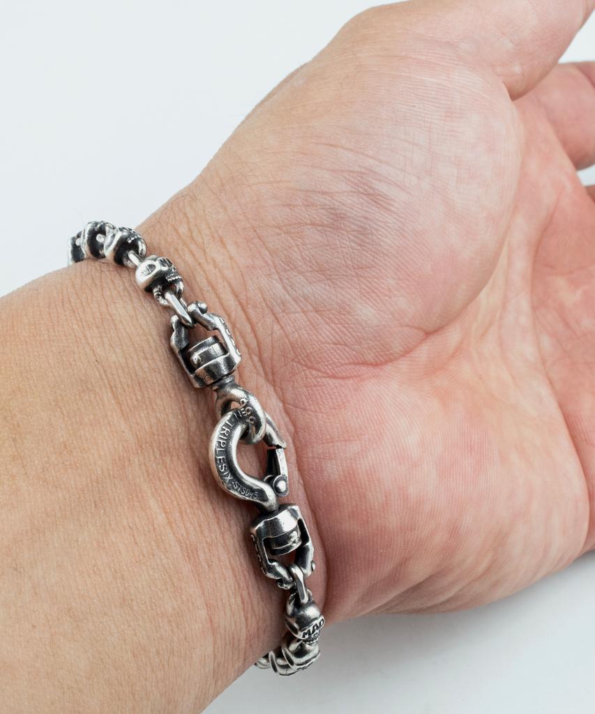 Sheen666 Industrial Series Sts016 Skull Silver Bracelet