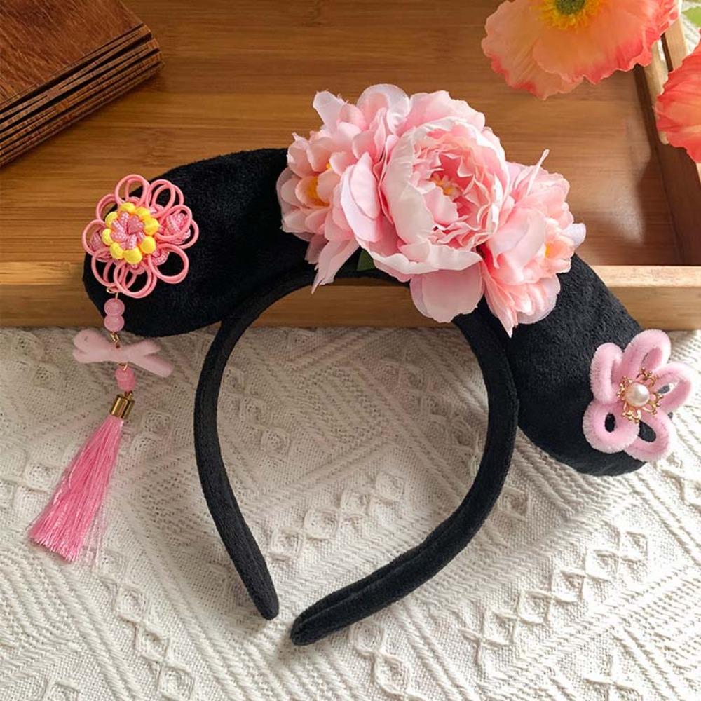 Sweet Chinese Style Hair Hoop Long Tassel Children Hair Bands Performance Props