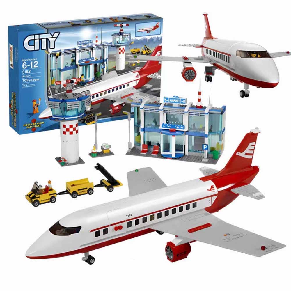 Городской пассажирский самолет совместимые строительные блоки авиационный аэробус строительство самолет самолет игрушки рождественский подарок