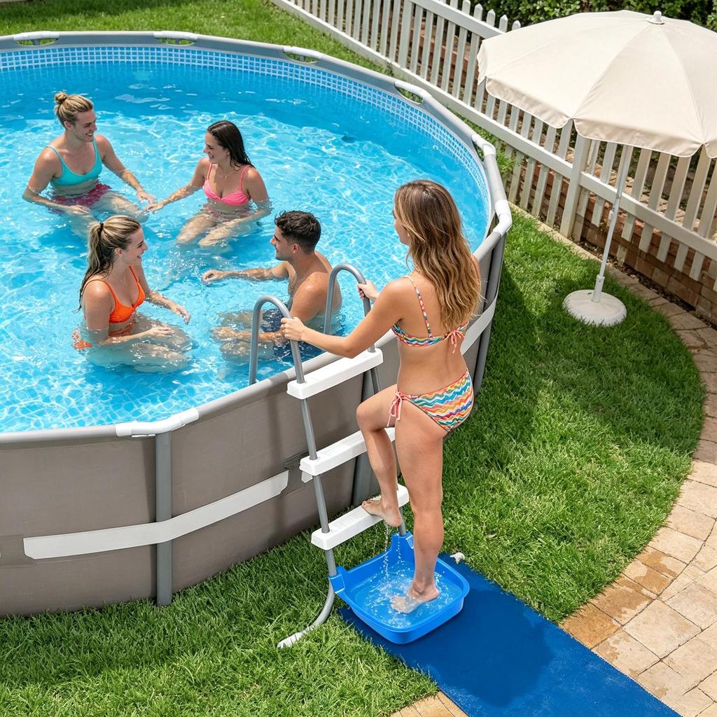 Pool Foot Bath Weather-Resistant Non-Slip Footbath Pool Foot Bath Basin for Spa Beach Outdoor Home Salon Professional Post-Swim
