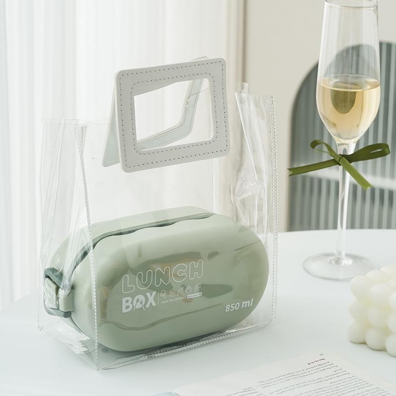 Double Layer Bento Lunch Box with Cutlery Set - Sealed for Freshness